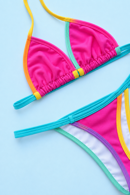 Biquíni Marquinha Feminino Cortininha com Calcinha Ajustável Moda Praia