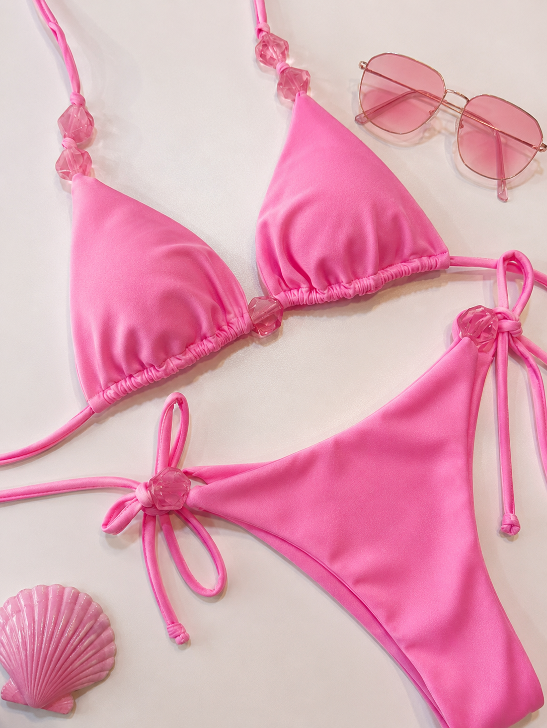 Biquíni Pedras Lacinho Feminino Cortininha com Amarração Ajustável Moda Praia