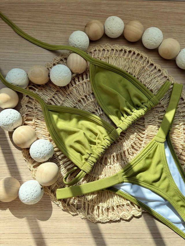 Biquíni Fita Feminino Cortininha com Calcinha Fio Ajustável Moda Praia